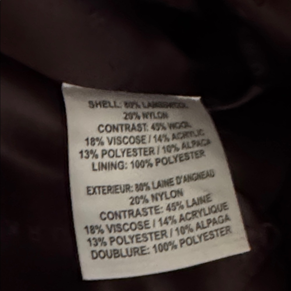 TRINA TURK Lambswool Shawl Collar Artsy Lily Coat Wine Burgundy Wool Size 4 Warm - Picture 9 of 10